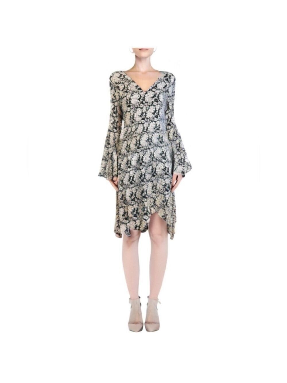Signature by Robbie Bee Floral Bell Sleeve Dress XL